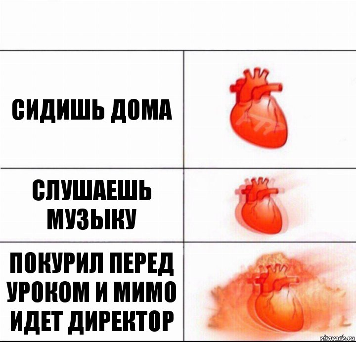 сидишь дома слушаешь музыку покурил перед уроком и мимо идет директор, Комикс  Расширяюшее сердце