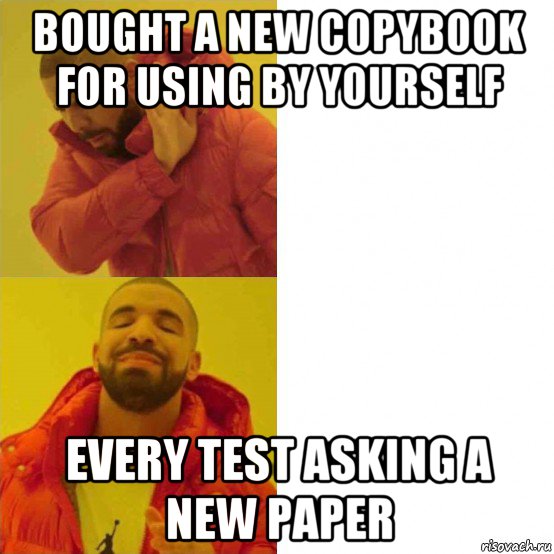 bought a new copybook for using by yourself every test asking a new paper