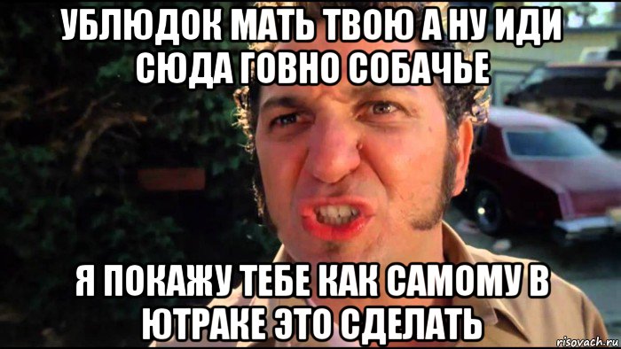 А ну иди сюда. Ублюдок мать твою. Иди сюда мать твою. Именинник мать твою.