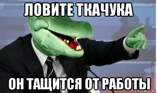 ловите ткачука он тащится от работы, Мем Крокодил Гена политик