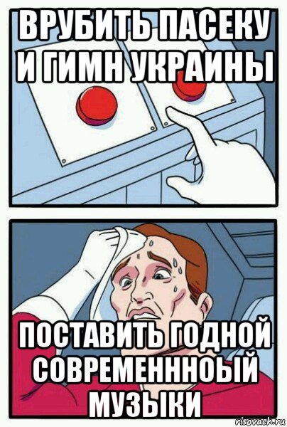 врубить пасеку и гимн украины поставить годной современнноый музыки, Мем Две кнопки