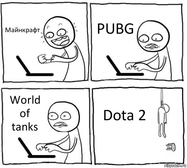 Майнкрафт PUBG World of tanks Dota 2, Комикс интернет убивает