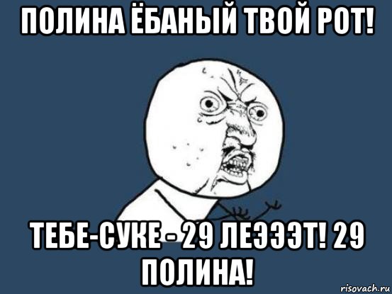 полина ёбаный твой рот! тебе-суке - 29 леэээт! 29 полина!, Мем Ну почему