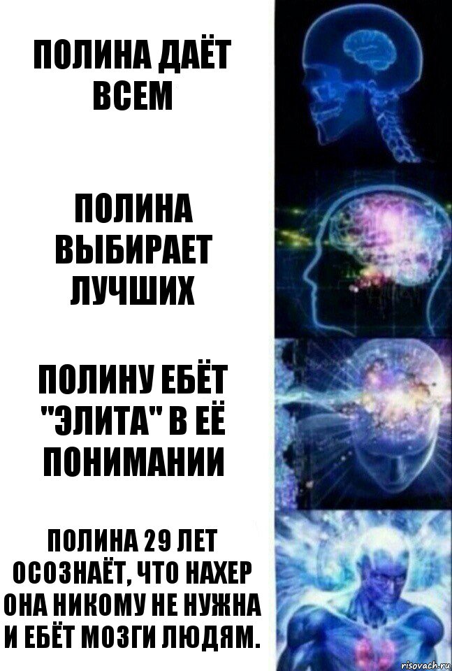 полина даёт всем полина выбирает лучших полину ебёт "элита" в её понимании полина 29 лет осознаёт, что нахер она никому не нужна и ебёт мозги людям., Комикс  Сверхразум