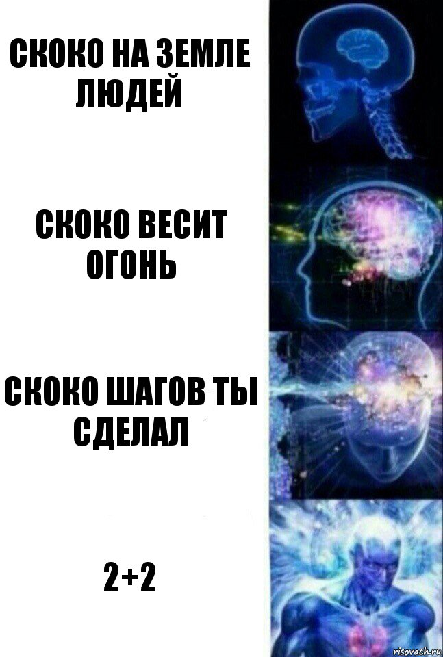 скоко на земле людей скоко весит огонь скоко шагов ты сделал 2+2, Комикс  Сверхразум