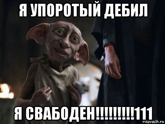 я упоротый дебил я свабоден!!!!!!!!!111, Мем   Добби