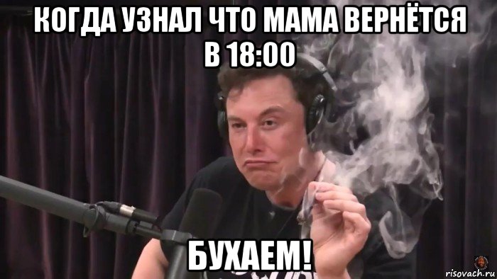 когда узнал что мама вернётся в 18:00 бухаем!, Мем Илон Маск