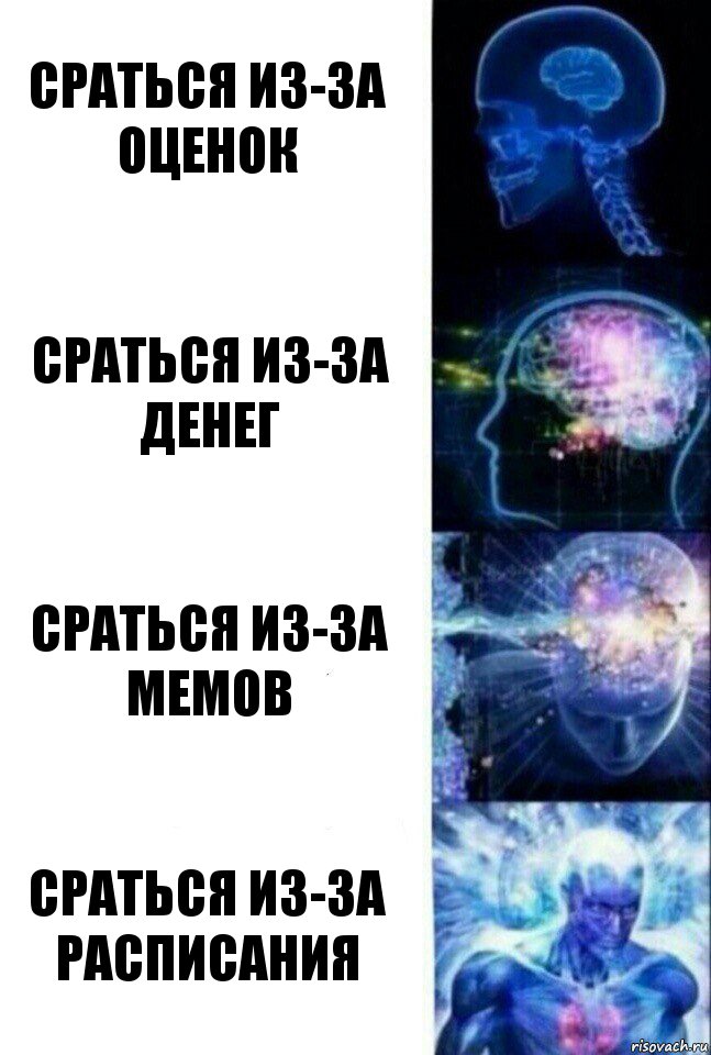 Сраться из-за оценок Сраться из-за денег сраться из-за мемов сраться из-за расписания, Комикс  Сверхразум