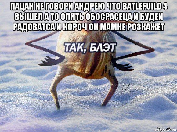 пацан не говори андрею что batlefuild 4 вышел а то опять обосрасеца и будеи радоватса и короч он мамке розкажет , Мем  Так блэт птица с руками