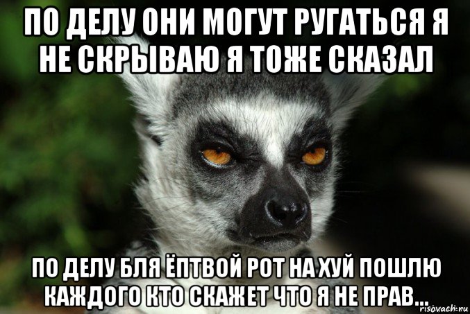 по делу они могут ругаться я не скрываю я тоже сказал по делу бля ёптвой рот на хуй пошлю каждого кто скажет что я не прав..., Мем   Я збагоен