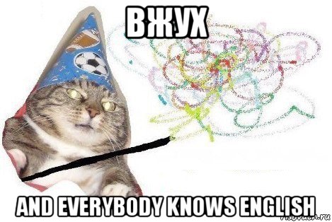 вжух and everybody knows english, Мем Вжух