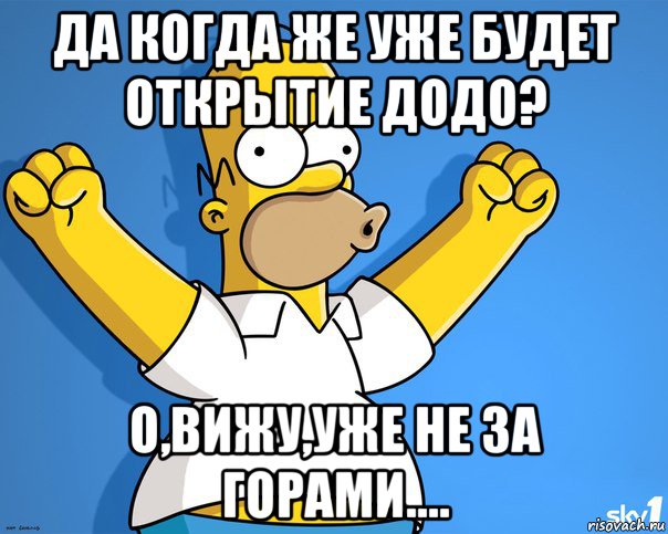 да когда же уже будет открытие додо? о,вижу,уже не за горами...., Мем    Гомер