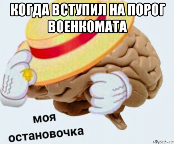 когда вступил на порог военкомата , Мем   Моя остановочка мозг