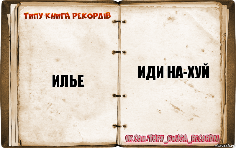 илье иди на-хуй, Комикс  Типу книга рекордв