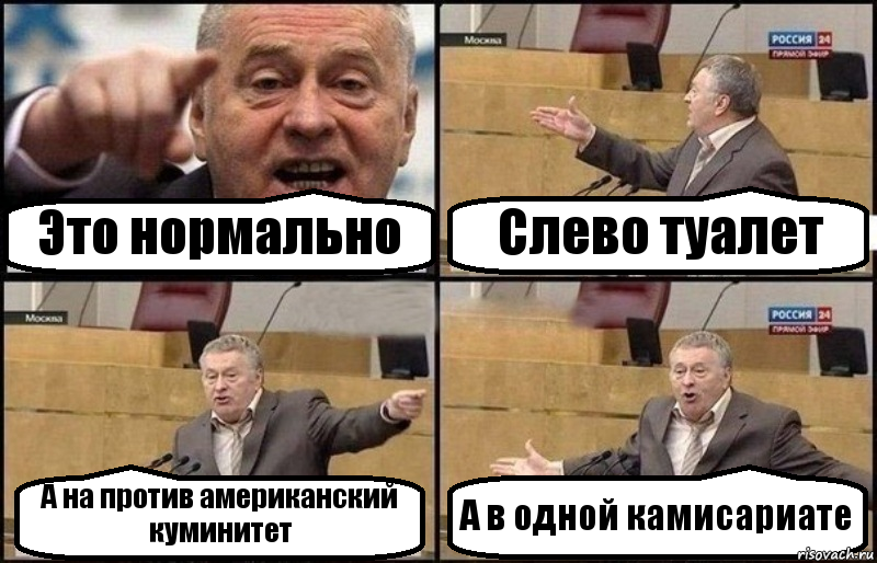 Это нормально Слево туалет А на против американский куминитет А в одной камисариате, Комикс Жириновский