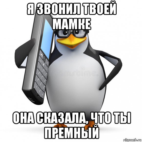 я звонил твоей мамке она сказала, что ты премный, Мем  88005553535