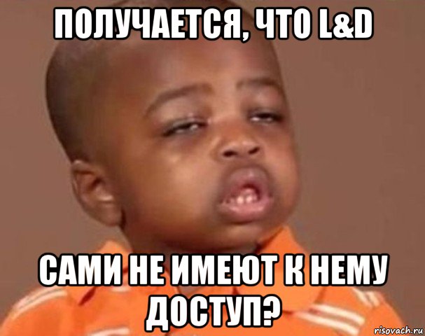 получается, что l&d сами не имеют к нему доступ?, Мем  Какой пацан (негритенок)