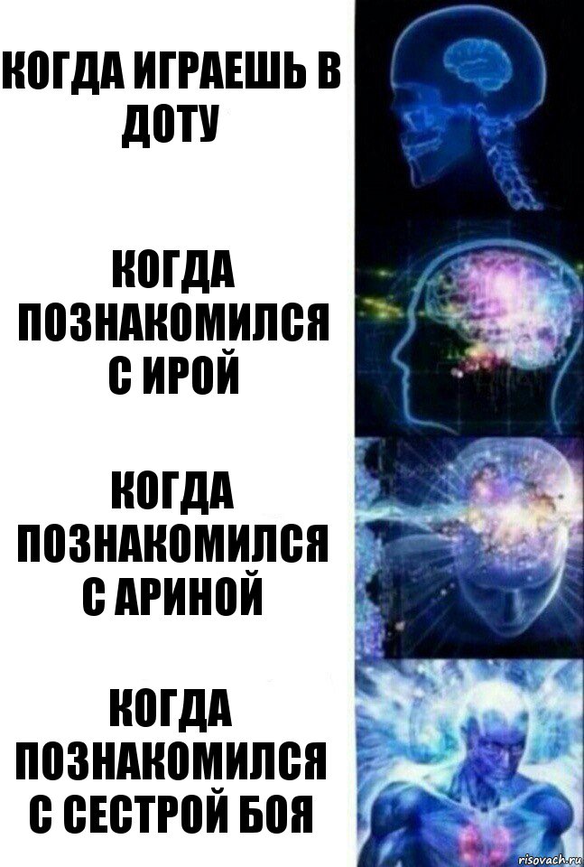 Когда играешь в доту Когда познакомился с Ирой Когда познакомился с Ариной Когда познакомился с сестрой боя, Комикс  Сверхразум