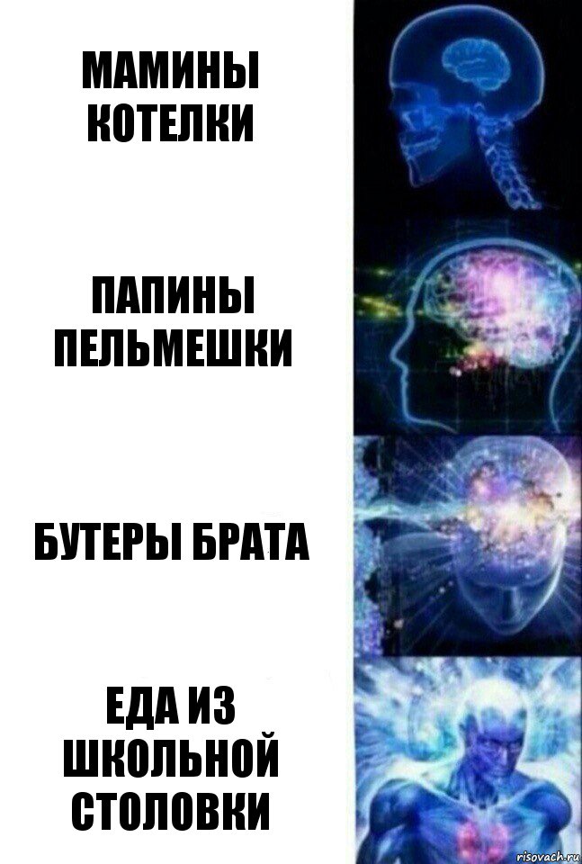 Мамины котелки Папины пельмешки бутеры брата Еда из школьной столовки, Комикс  Сверхразум