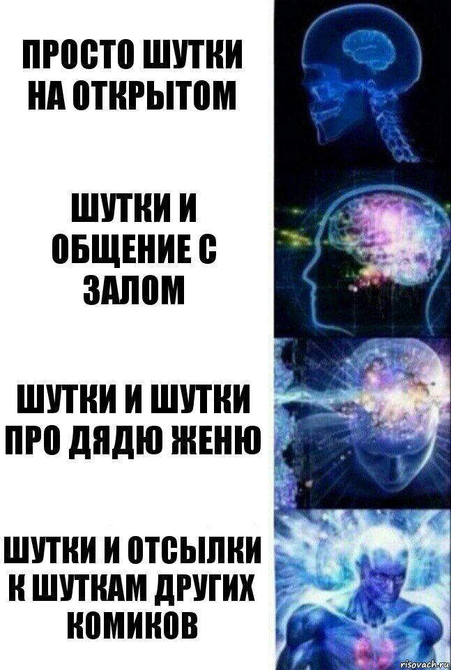 Просто шутки на открытом Шутки и общение с залом Шутки и шутки про Дядю Женю Шутки и отсылки к шуткам других комиков, Комикс  Сверхразум