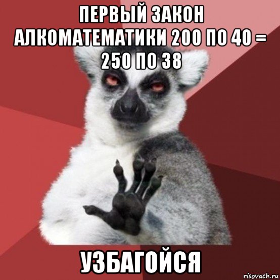 первый закон алкоматематики 200 по 40 = 250 по 38 узбагойся, Мем Узбагойзя