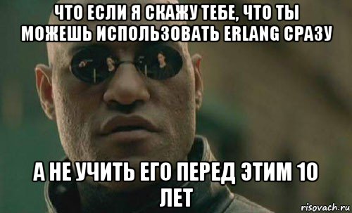 что если я скажу тебе, что ты можешь использовать erlang сразу а не учить его перед этим 10 лет