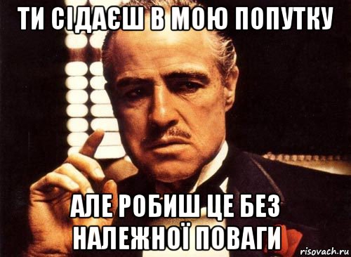 ти сідаєш в мою попутку але робиш це без належної поваги, Мем крестный отец