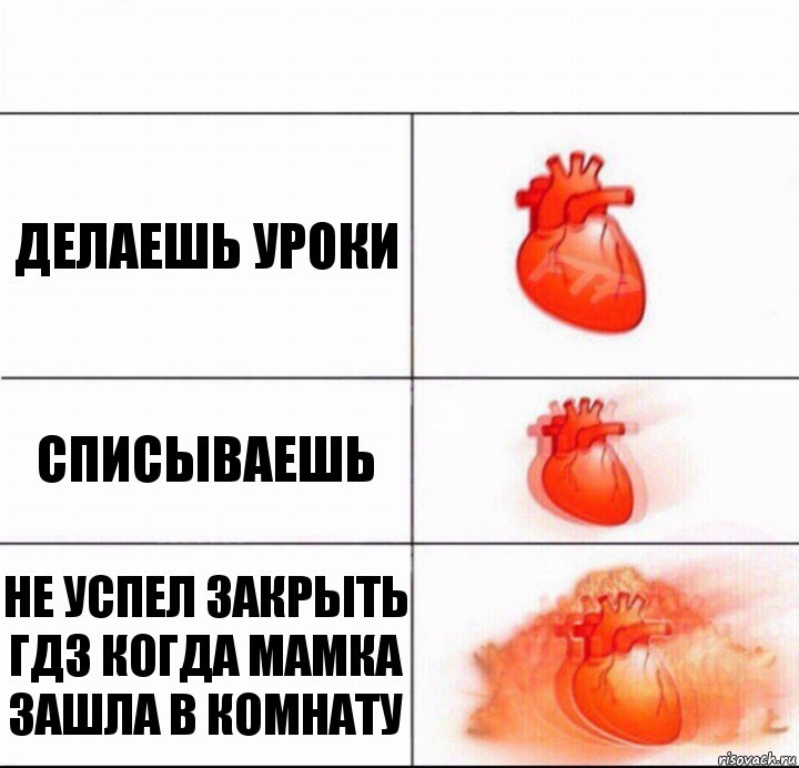 делаешь уроки списываешь не успел закрыть гдз когда мамка зашла в комнату, Комикс  Расширяюшее сердце