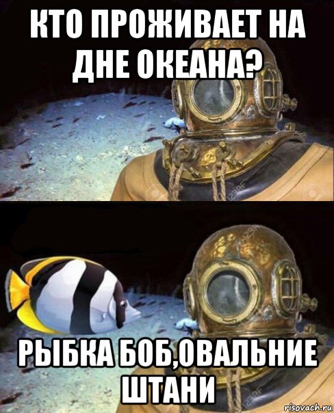 кто проживает на дне океана? рыбка боб,овальние штани, Мем   Высокое давление