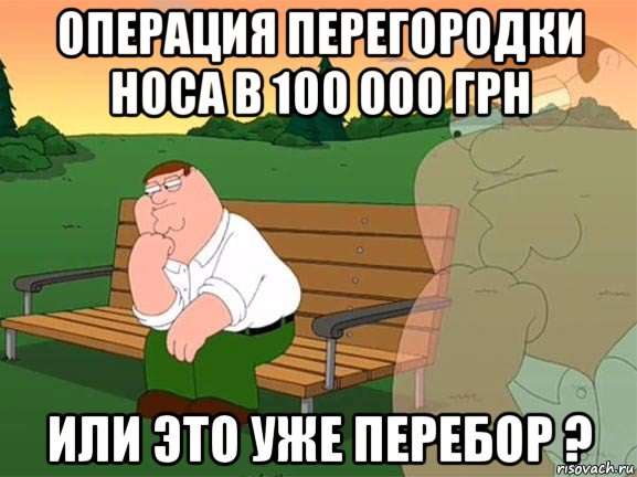 операция перегородки носа в 100 000 грн или это уже перебор ?, Мем Задумчивый Гриффин