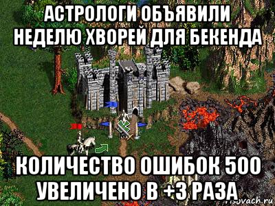 астрологи объявили неделю хворей для бекенда количество ошибок 500 увеличено в +3 раза