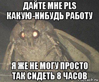 дайте мне pls какую-нибудь работу я же не могу просто так сидеть 8 часов, Мем Матылёк