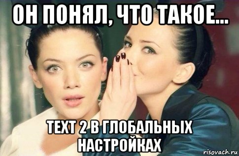 он понял, что такое... text 2 в глобальных настройках, Мем  Он