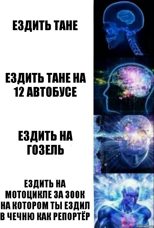 Ездить Тане Ездить Тане на 12 автобусе Ездить на гозель Ездить на мотоцикле за 300к на котором ты ездил в Чечню как репортёр, Комикс  Сверхразум