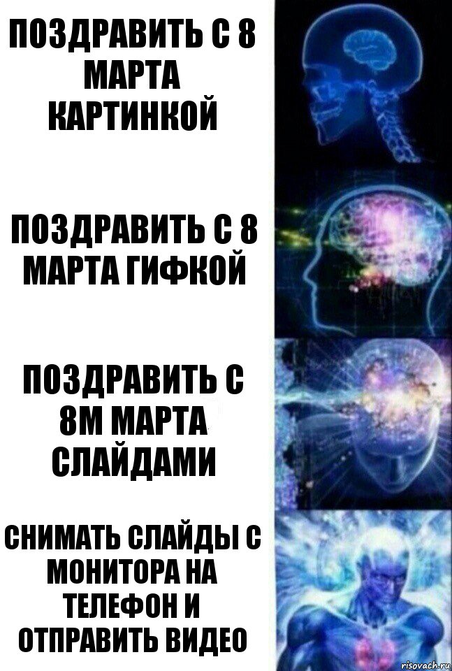 Поздравить с 8 марта картинкой Поздравить с 8 марта гифкой Поздравить с 8м марта слайдами Снимать слайды с монитора на телефон и отправить видео, Комикс  Сверхразум