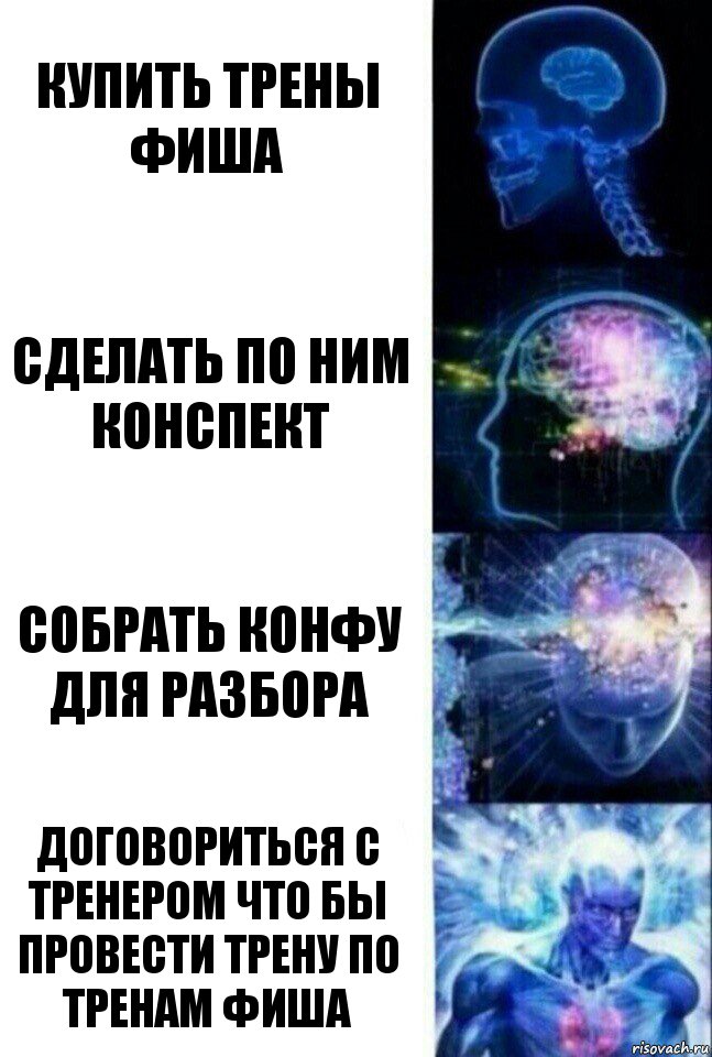 Купить трены Фиша Сделать по ним конспект Собрать конфу для разбора Договориться с тренером что бы провести трену по тренам фиша, Комикс  Сверхразум