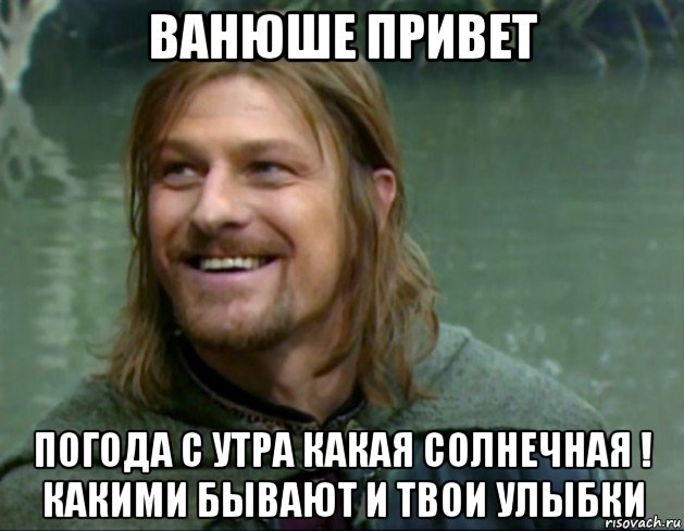 ванюше привет погода с утра какая солнечная ! какими бывают и твои улыбки, Мем Тролль Боромир