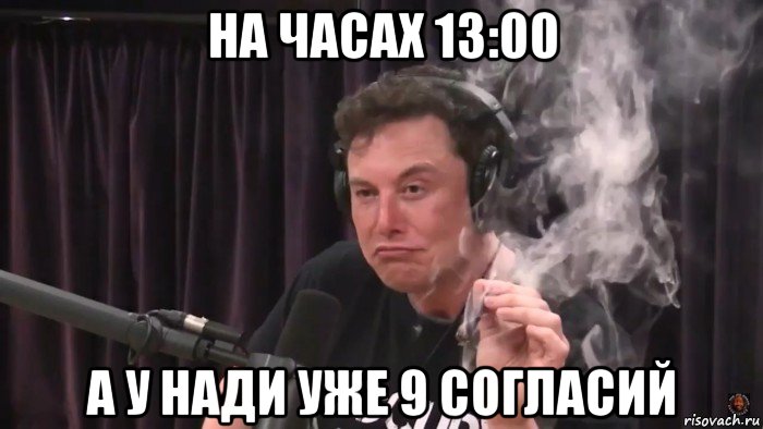 на часах 13:00 а у нади уже 9 согласий, Мем Илон Маск