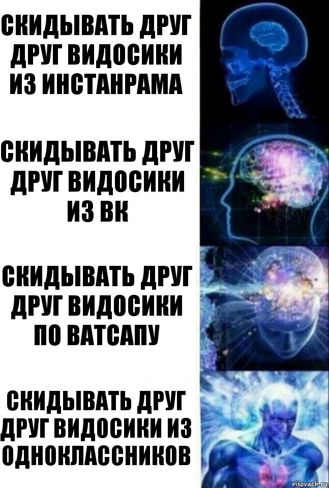 Скидывать друг друг видосики из инстанрама Скидывать друг друг видосики из вк Скидывать друг друг видосики по ватсапу Скидывать друг друг видосики из одноклассников, Комикс  Сверхразум