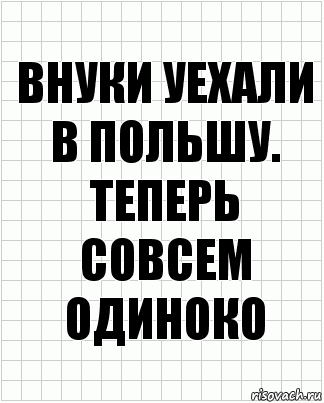 Внуки уехали в Польшу. Теперь совсем одиноко, Комикс  бумага