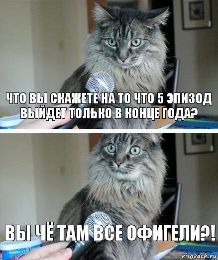 Что вы скажете на то что 5 эпизод выйдет только в конце года? Вы чё там все офигели?!, Комикс  кот с микрофоном