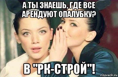 а ты знаешь, где все арендуют опалубку? в "рк-строй"!, Мем  Он