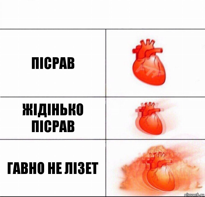 Пiсрав Жiдiнько пiсрав Гавно не лізет, Комикс  Расширяюшее сердце