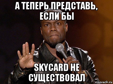 а теперь представь, если бы skycard не существовал, Мем  А теперь представь