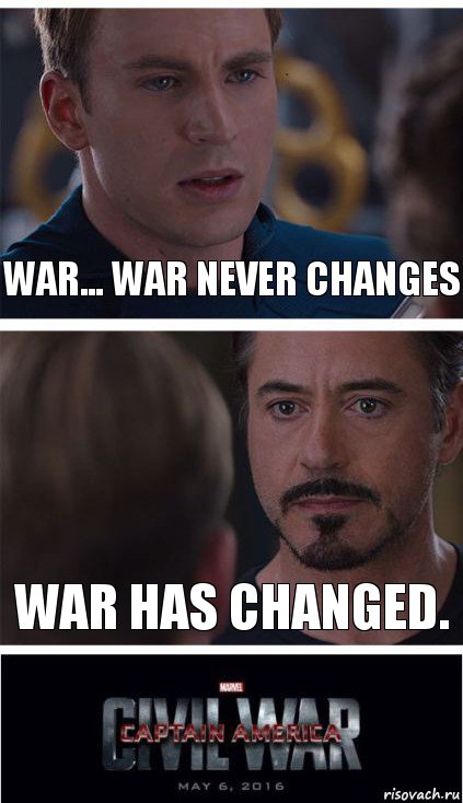 War... War Never Changes War has changed., Комикс   Гражданская Война