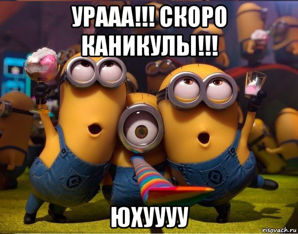 урааа!!! скоро каникулы!!! юхуууу, Мем   миньоны