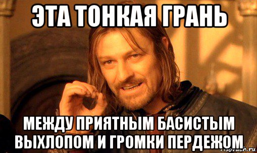 эта тонкая грань между приятным басистым выхлопом и громки пердежом, Мем Нельзя просто так взять и (Боромир мем)