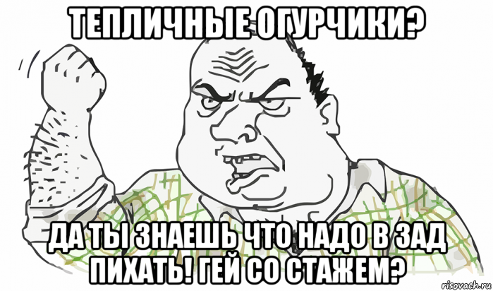 тепличные огурчики? да ты знаешь что надо в зад пихать! гей со стажем?, Мем Будь мужиком