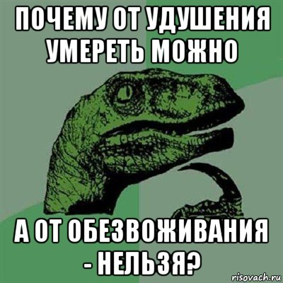 почему от удушения умереть можно а от обезвоживания - нельзя?, Мем Филосораптор