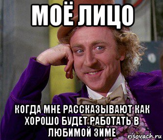 моё лицо когда мне рассказывают как хорошо будет работать в любимой зиме, Мем мое лицо